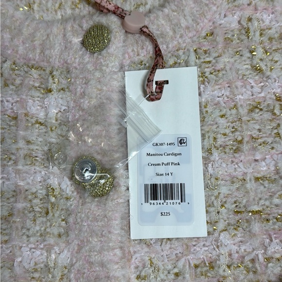 LoveShackFancy Saxson Cardigan in Cream Puff Pink - Picture 7 of 9